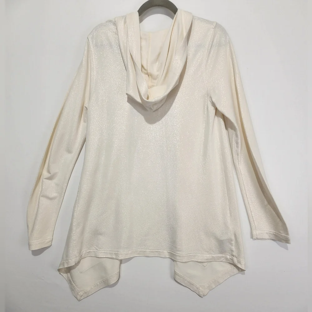 Tommy Bahama Women's Cream Open-Front Shimmery Cardigan Size S/P - Picture 8 of 9
